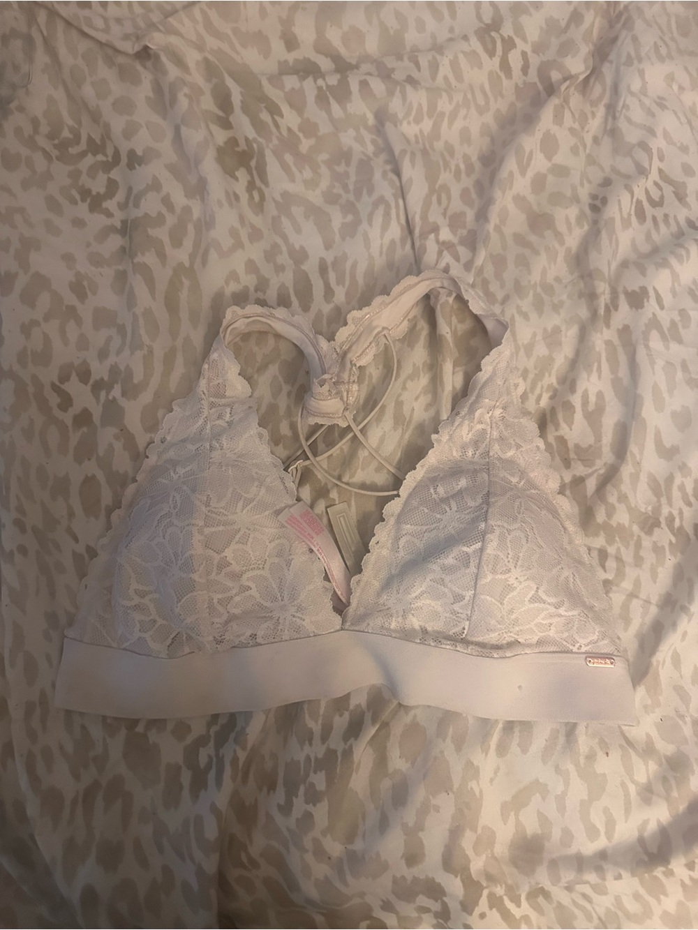 PINK Victoria's Secret Lace Bralette in Light Cream
